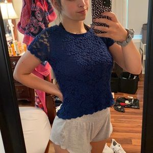 Lacy Navy Blue Top